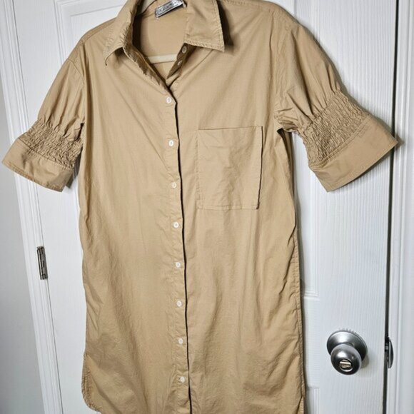 Calypso Shirt Dress in Beige small to medium - Picture 2 of 12